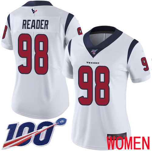 Houston Texans Limited White Women D J  Reader Road Jersey NFL Football #98 100th Season Vapor Untouchable->youth nfl jersey->Youth Jersey